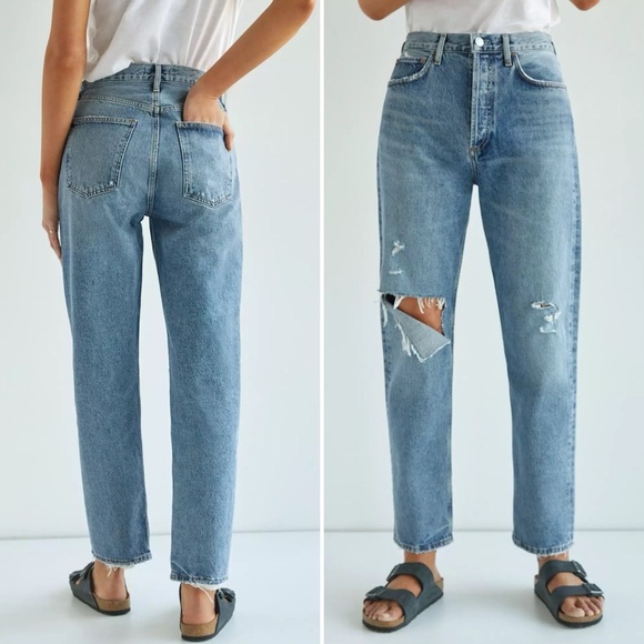 Agolde 90's Pinch Waist High Rise Straight Leg Jeans In Lineup Size 24 - Picture 2 of 6